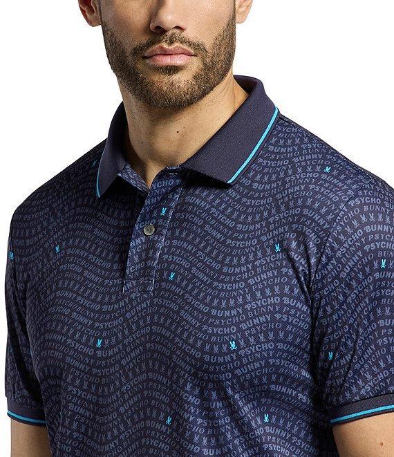 Psycho Bunny Winston Sport Allover Print Short Sleeve Polo Shirt Product Image