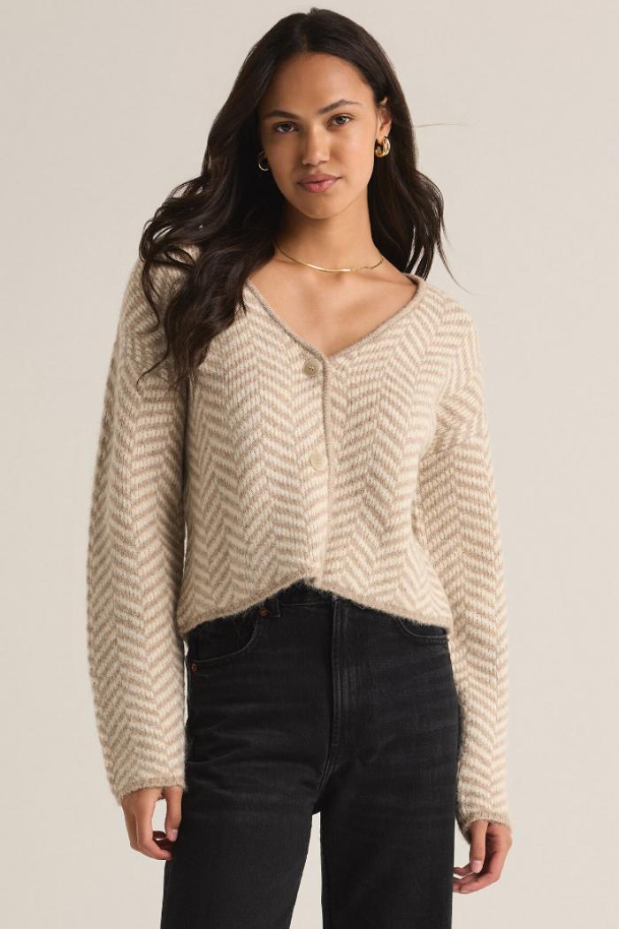 Naomi Herringbone Cardigan Product Image