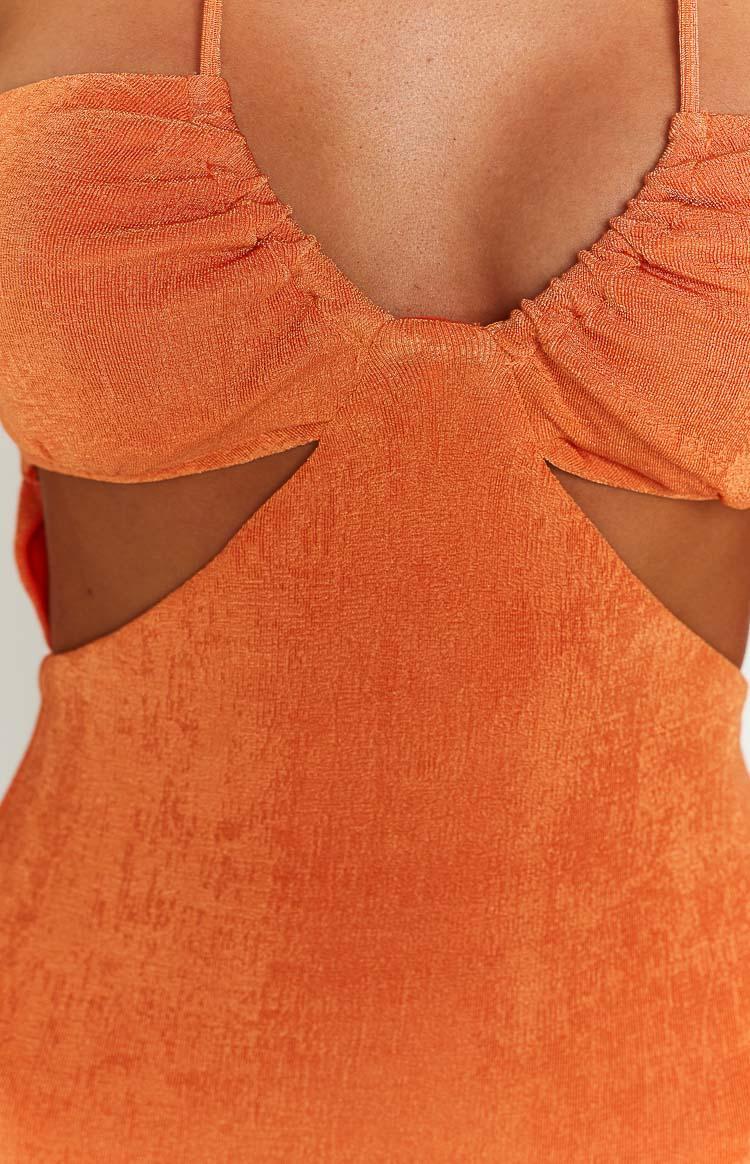 Everlee Orange Mini Dress Product Image