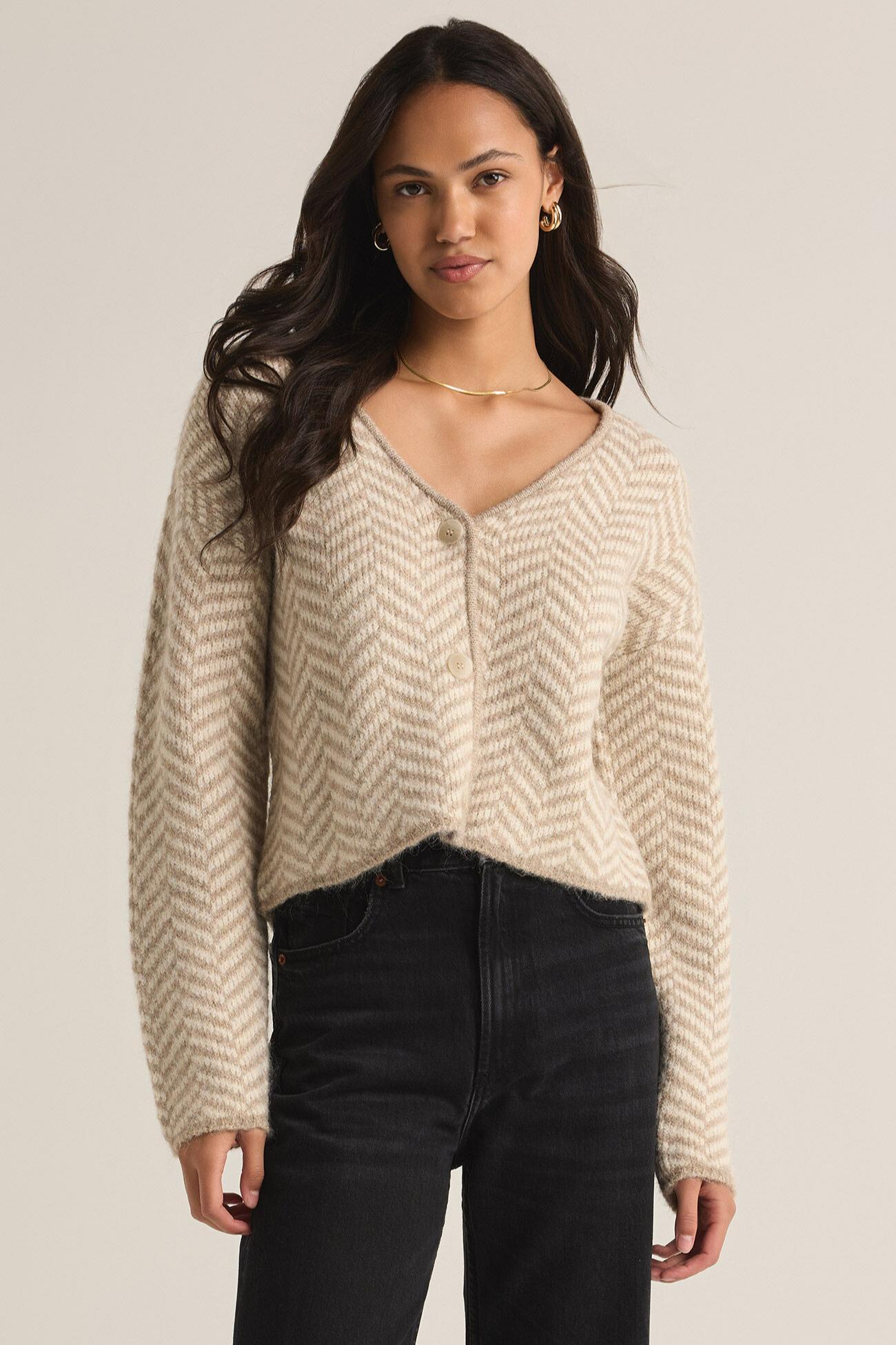 Naomi Herringbone Cardigan Product Image