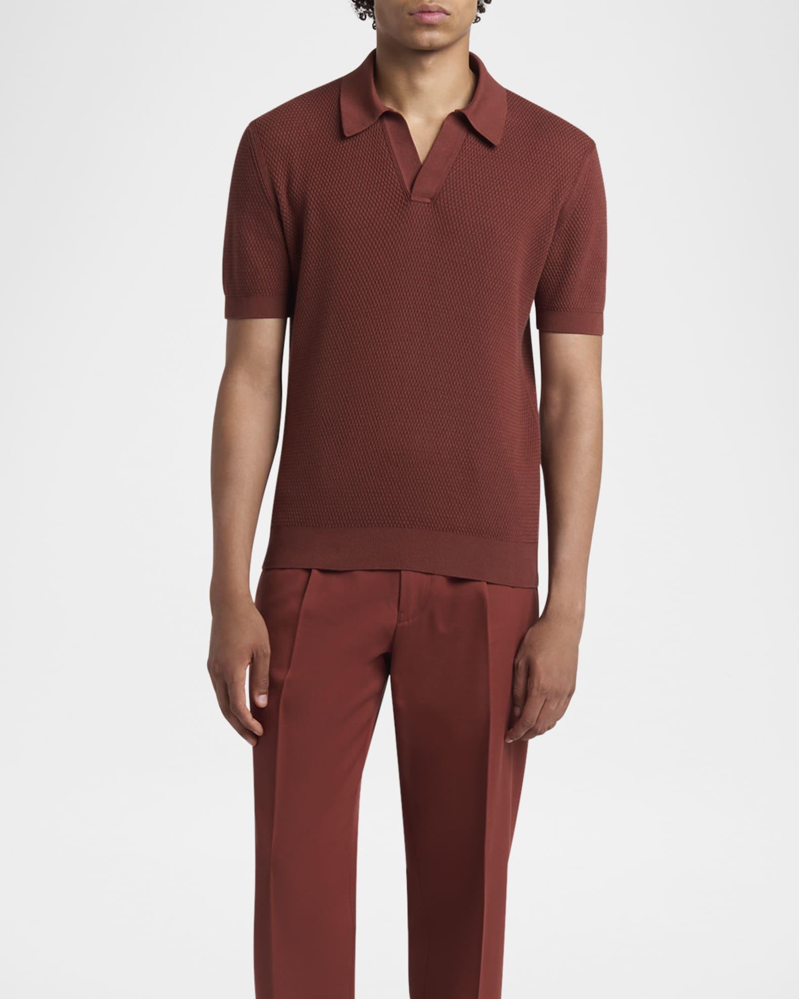 Mens Textured Johnny Polo Sweater Product Image