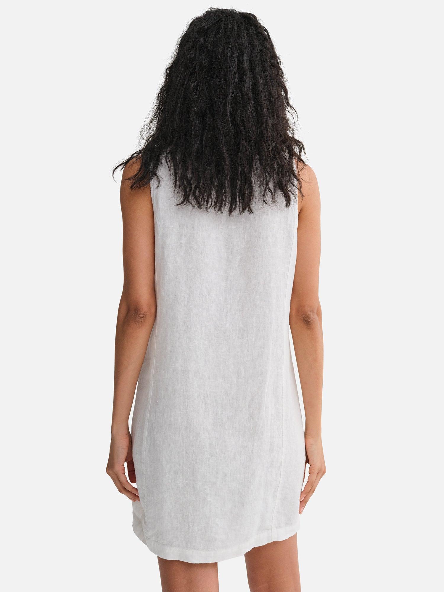 Organic Linen Square Neck Mini Dress Female Product Image