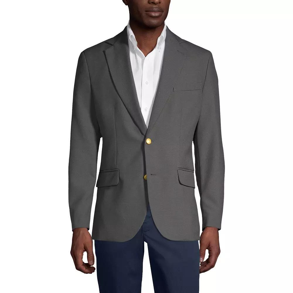 Mens Lands End Hopsack Blazer Grey Frost Product Image