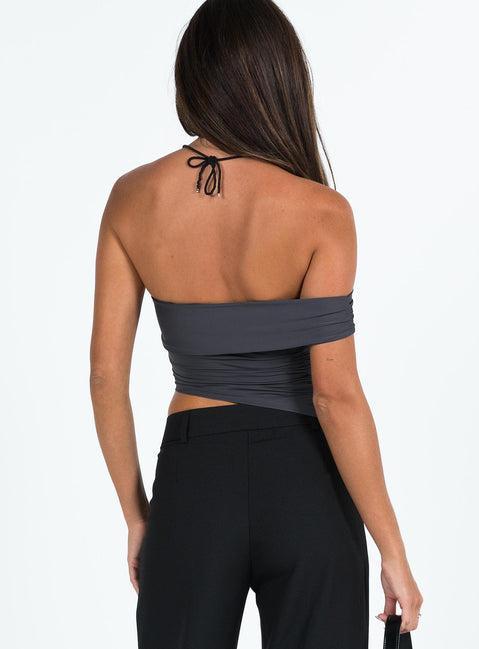 Jexter One Shoulder Top Slate Product Image