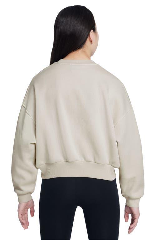 Nike Kids' Sportswear Graphic Sweatshirt in Light Bone/Volt at Nordstrom, Size Xs Product Image
