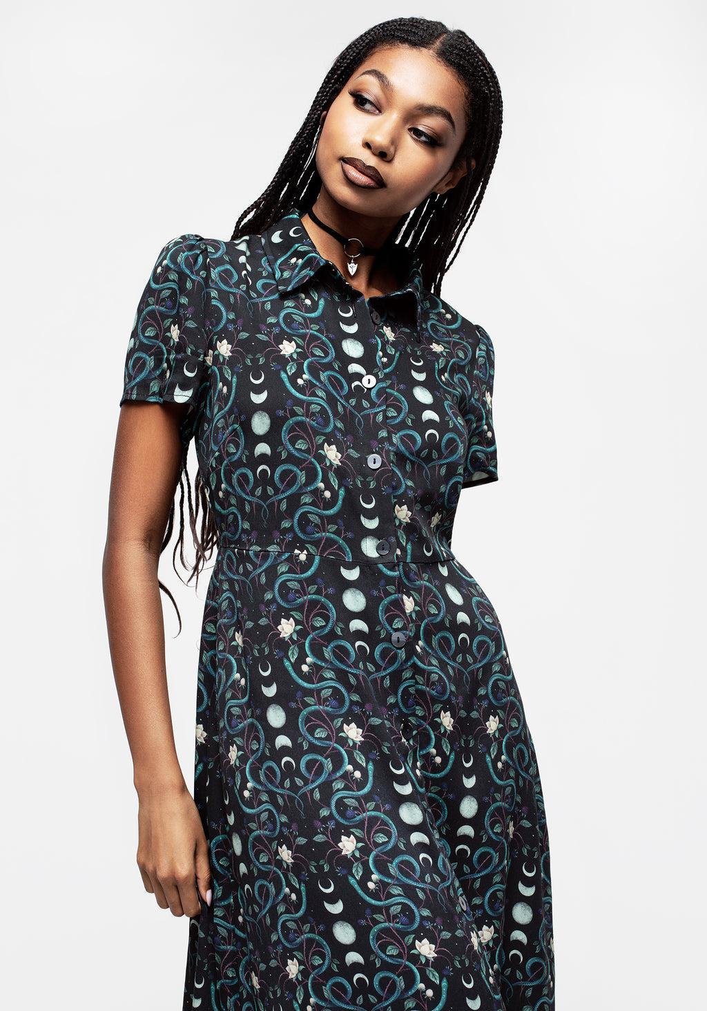 Pythia Print Midi Shirt Dress Product Image