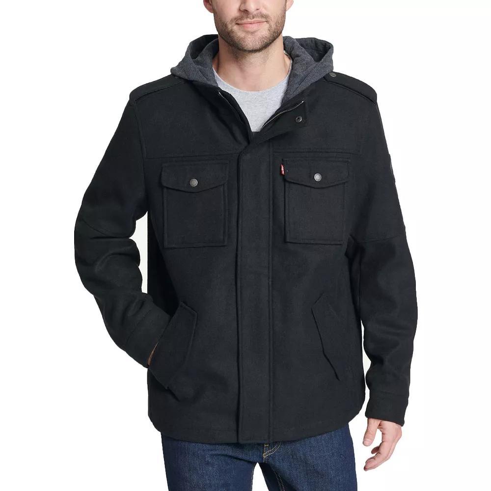 Men's Levi's® Wool Blend Hooded Jacket, Size: Large, Black Product Image