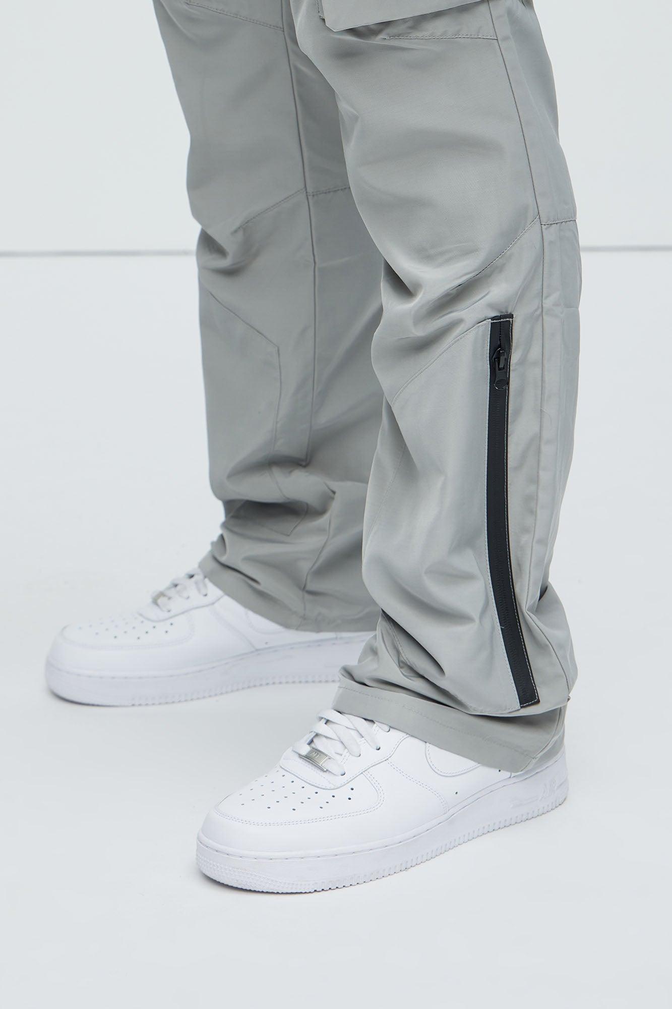 Take Me On Slim Nylon Cargo Pants - Grey Product Image