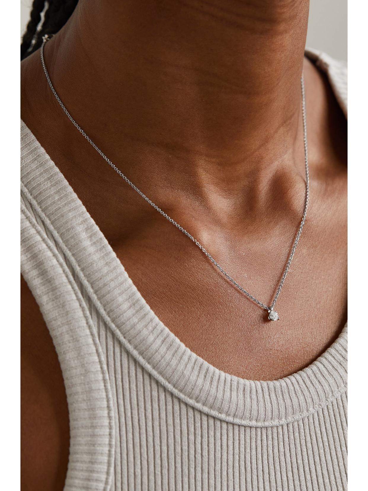 DE BEERS Classic Platinum Diamond Necklace In Gold Product Image