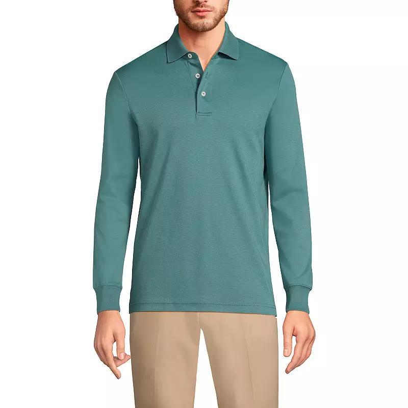 Men's Lands' End Soft Supima Polo, Size: Medium, Vintage Amber Product Image