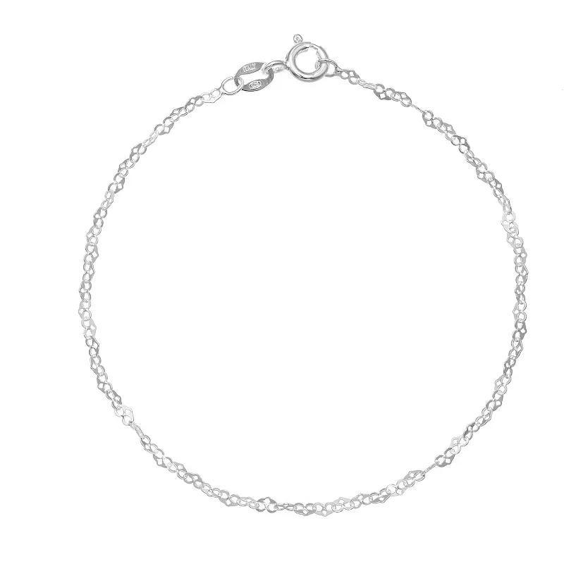 PRIMROSE Sterling Silver Heart Link Bracelet, Women's, Size: 7.5" Product Image