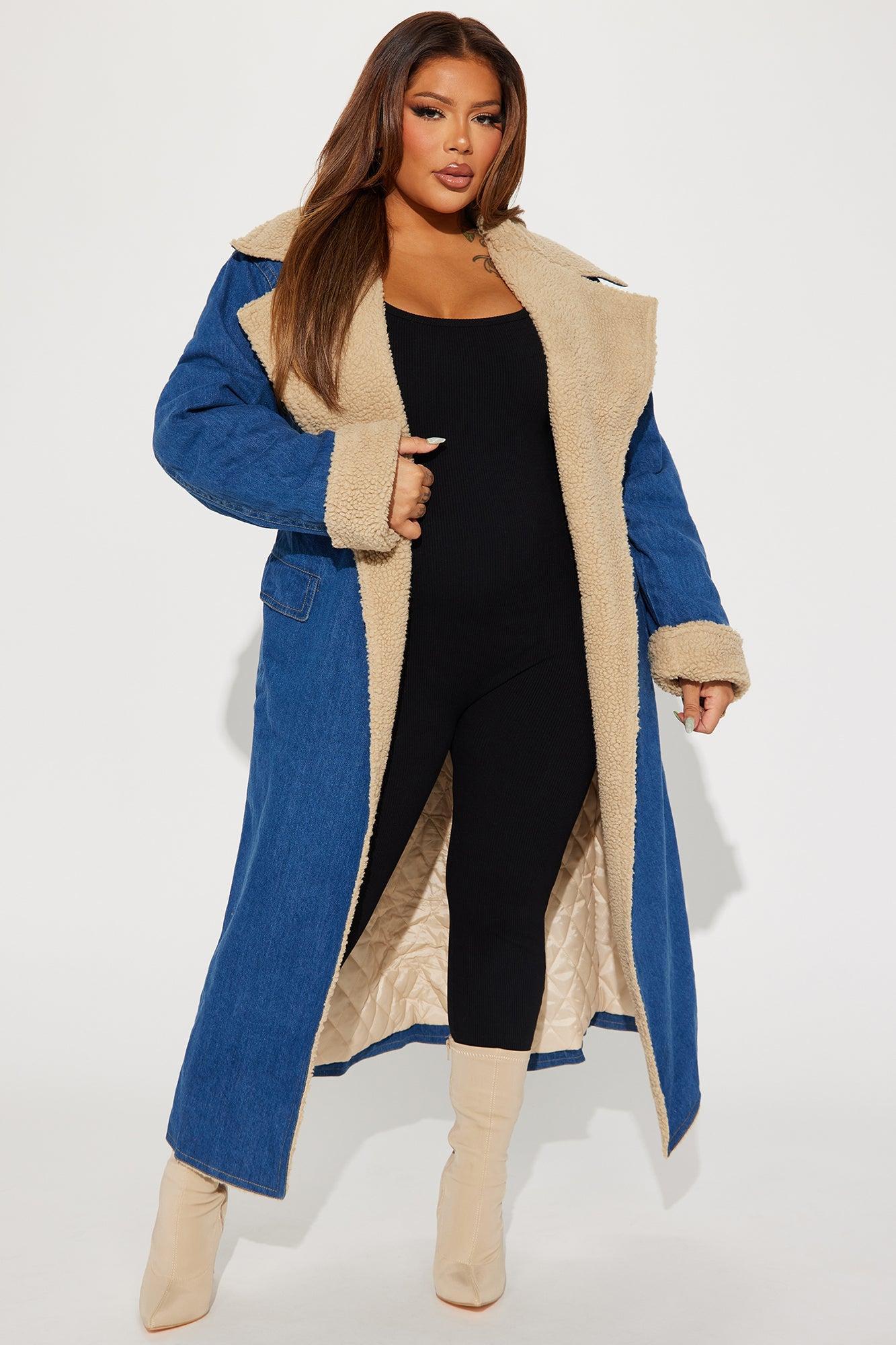 Street Style Denim Coat - Medium Wash Female Product Image