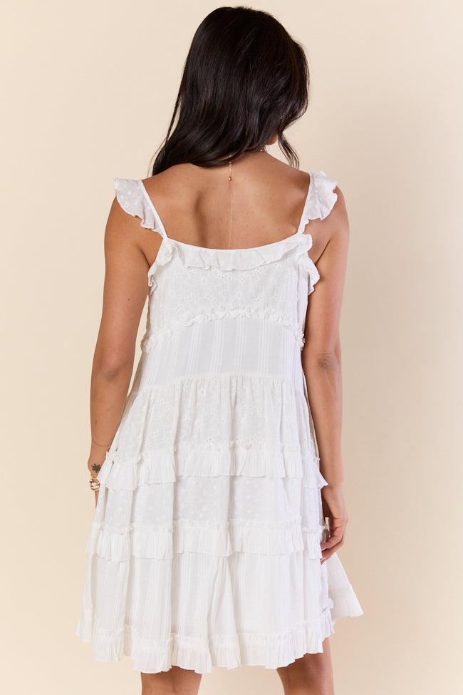 Pure Charm White Ruffle Babydoll Dress FINAL SALE Product Image