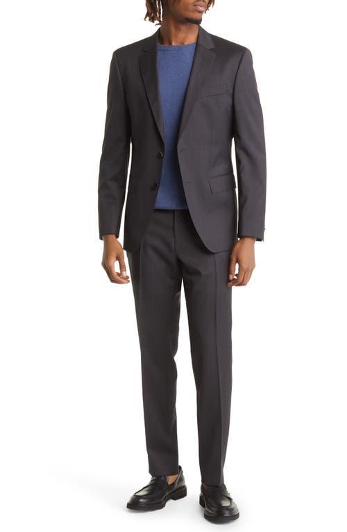 Mens Stretch-Wool Basic Two-Piece Slim Fit Suit, Gray Product Image