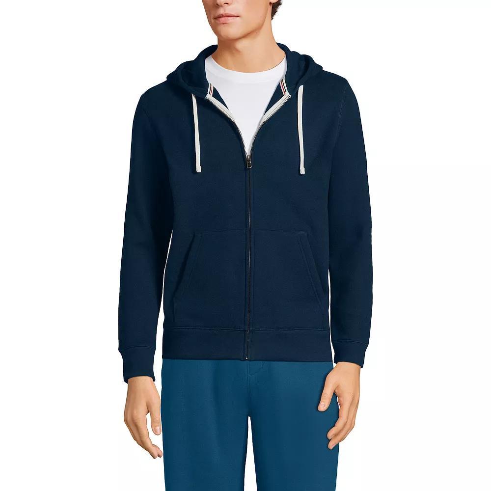Men's Lands' End Serious Sweats Long Sleeve Full Zip Hoodie, Size: XL, Dark Grey Heather Product Image