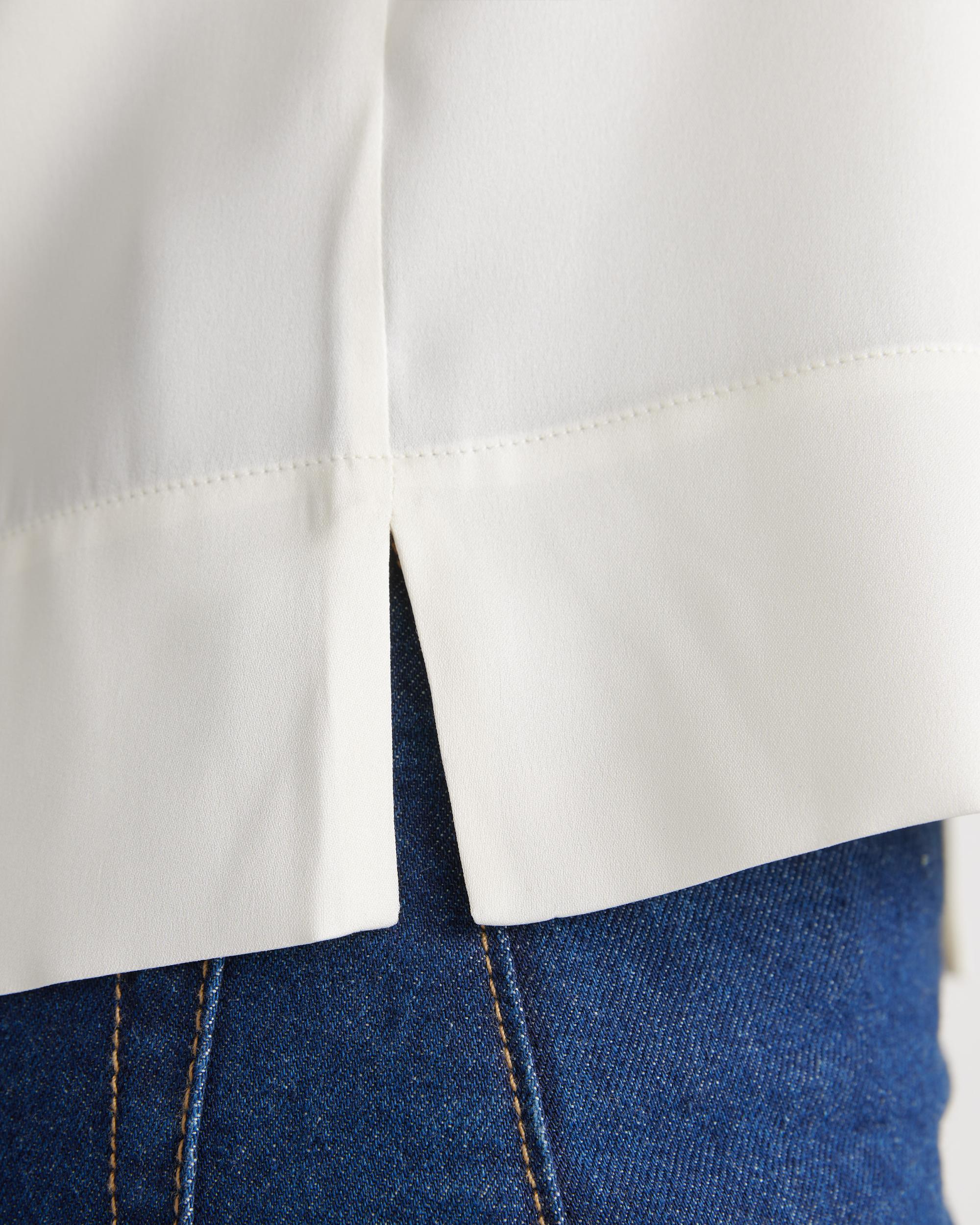 Quince | Women's Washable Stretch Silk Short Sleeve Notch Collar Blouse Mulberry Silk Product Image