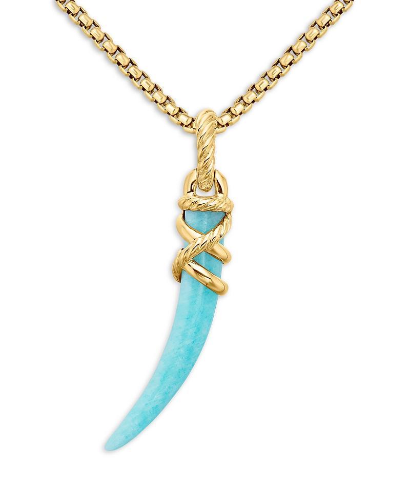 David Yurman 18K Yellow Gold Tusk Amulet with Amazonite Product Image