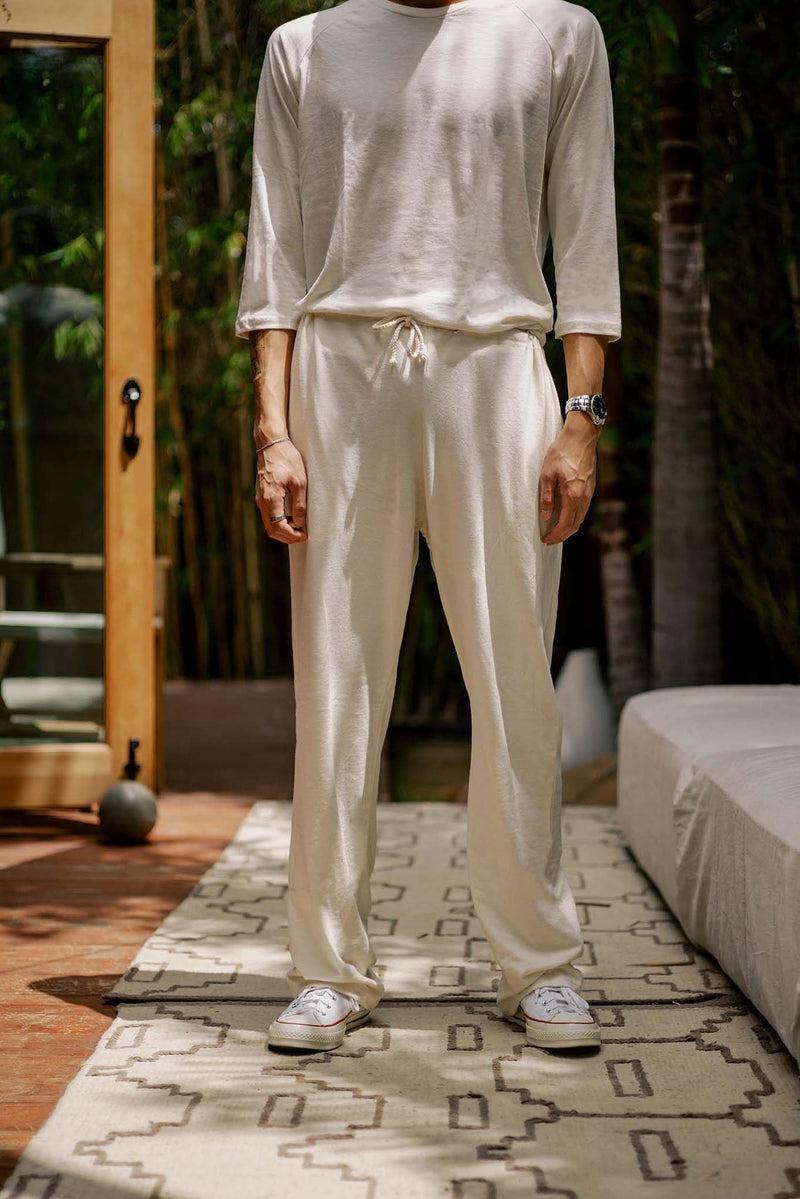 Women's Organic Drawstring Only Lounge Pants in Natural Product Image