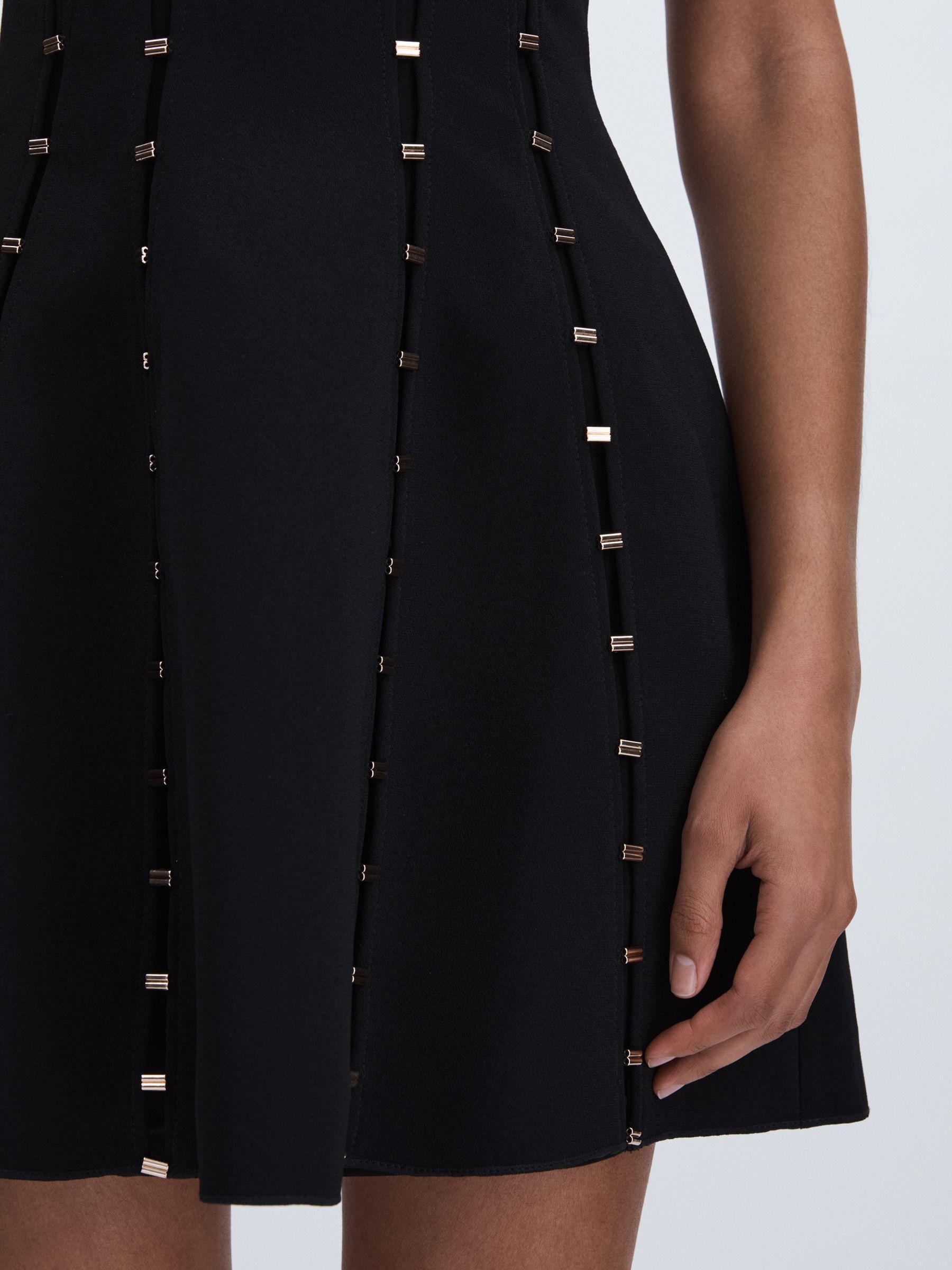 Acler Strapless Crepe Bar-Seam Black Mini Dress in Black Product Image