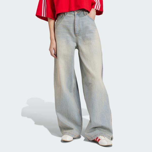 adidas Adilenium Season 3 Zip Washed Denim Pants Black 36 Womens Product Image
