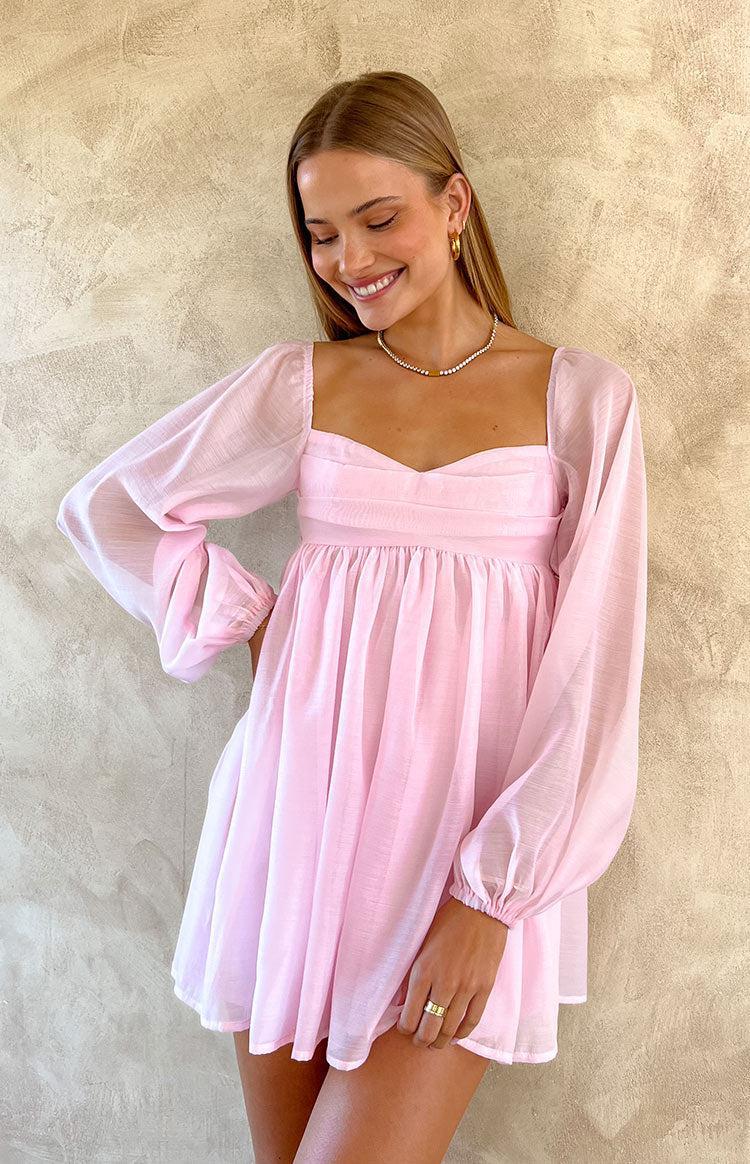 Narla Pink Long Sleeve Mini Dress Product Image