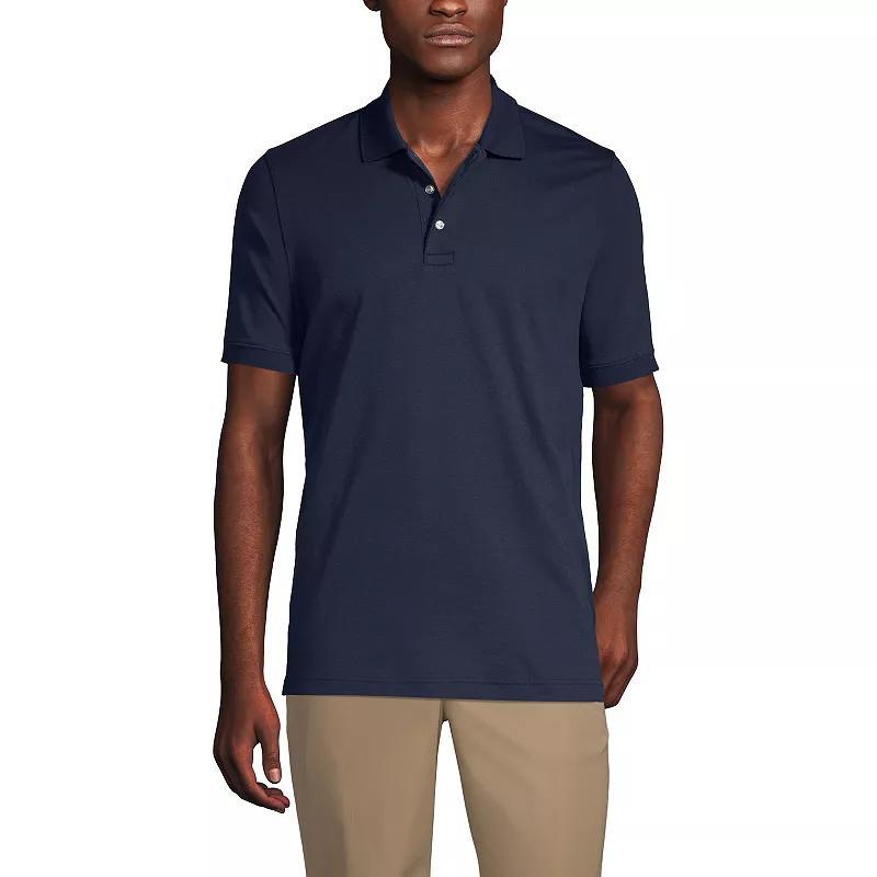 Men's Lands' End Short Sleeve Interlock Polo Shirt, Size: Small, White Product Image