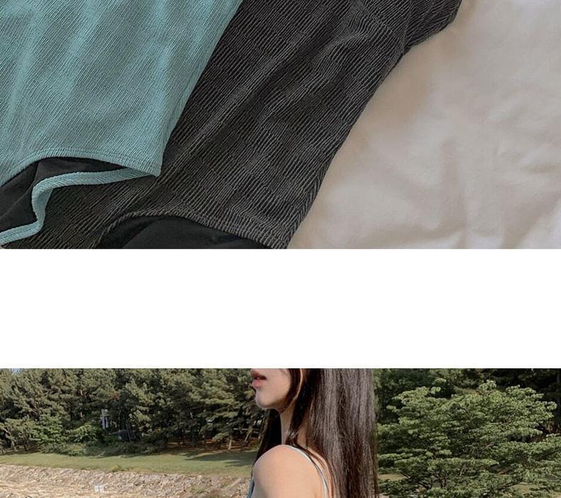 Spaghetti Strap Plain Swimsuit Product Image