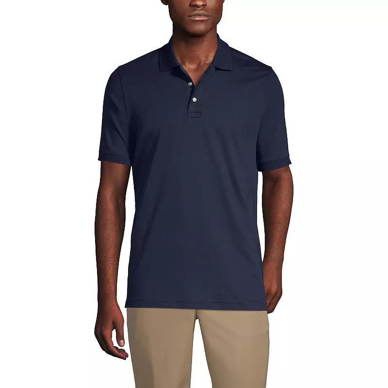 Men's Lands' End Short Sleeve Interlock Polo Shirt, Size: Small, White Product Image