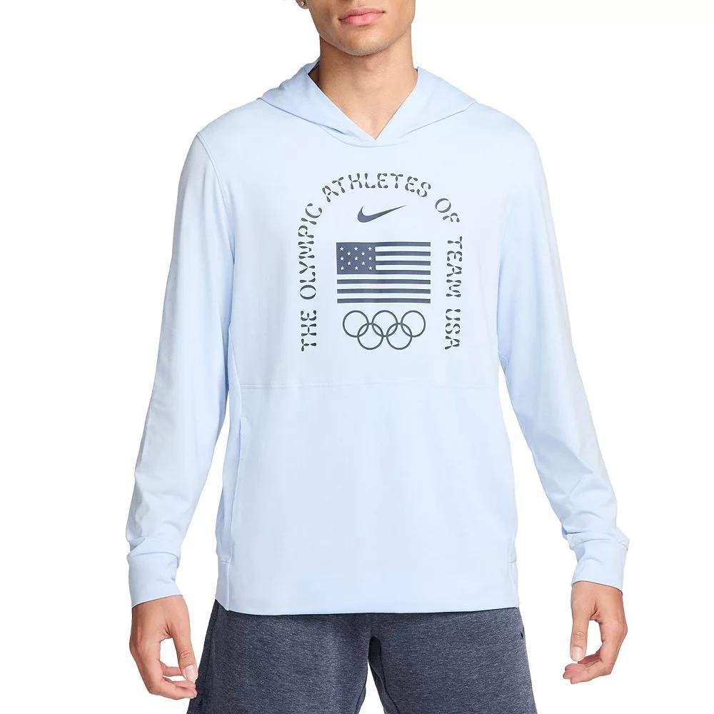 Mens Nike Light Blue Team USA Restore Yoga Long Sleeve Hoodie T-Shirt Product Image