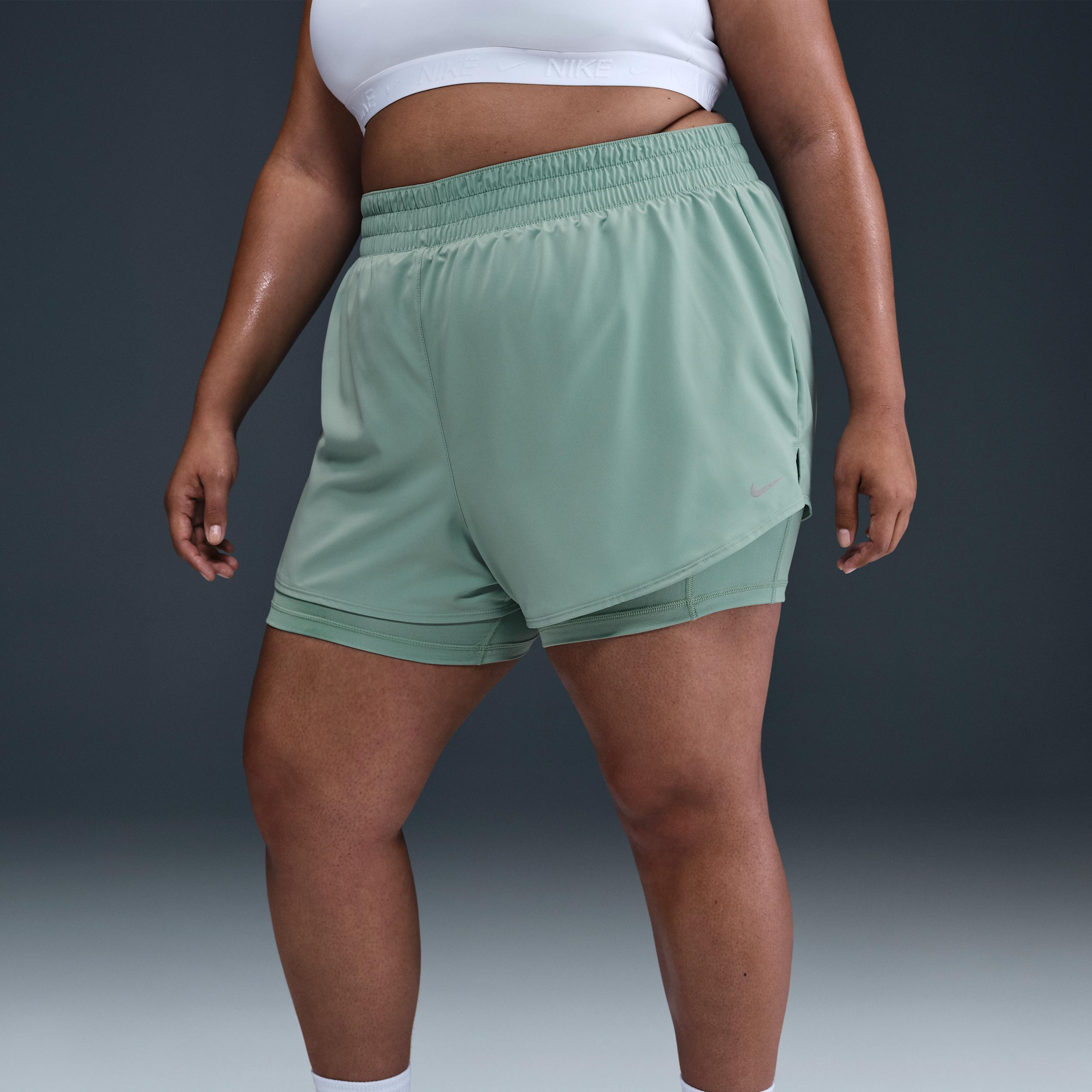 Nike Women's Dri-FIT One High-Waisted 3" 2-in-1 Shorts (Plus Size) Product Image