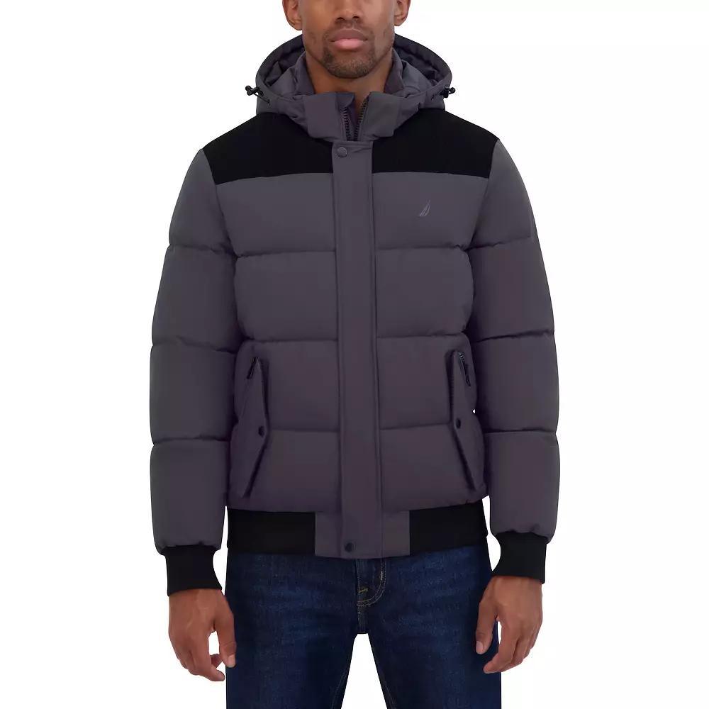 Mens Nautica Mixed Media Bomber Jacket Product Image