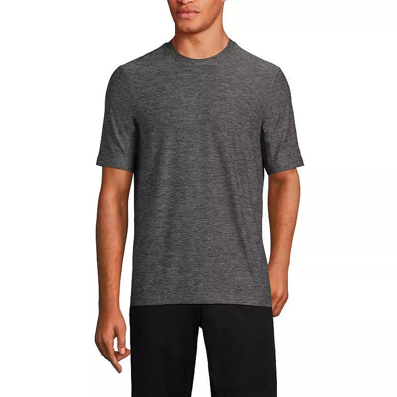 Men's Lands' End Short Sleeve Performance Hybrid Crewneck Tee, Size: Medium, Blue Spacedye Product Image