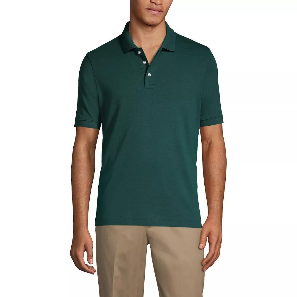 Men's Lands' End Short Sleeve Interlock Polo Shirt, Size: Small, Green Product Image