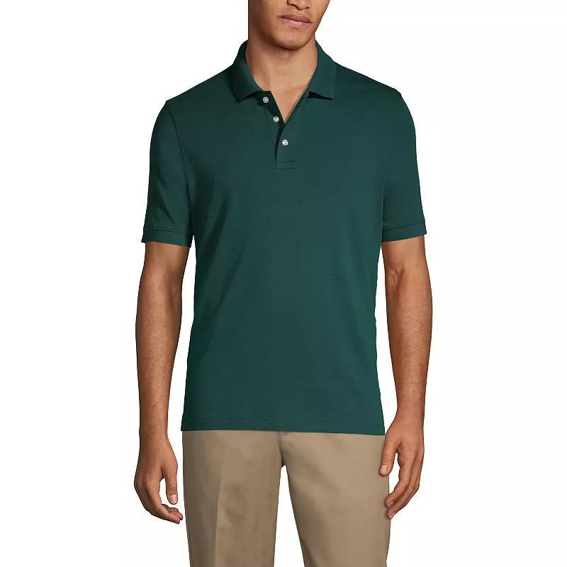 Men's Lands' End Short Sleeve Interlock Polo Shirt, Size: Small, White Product Image