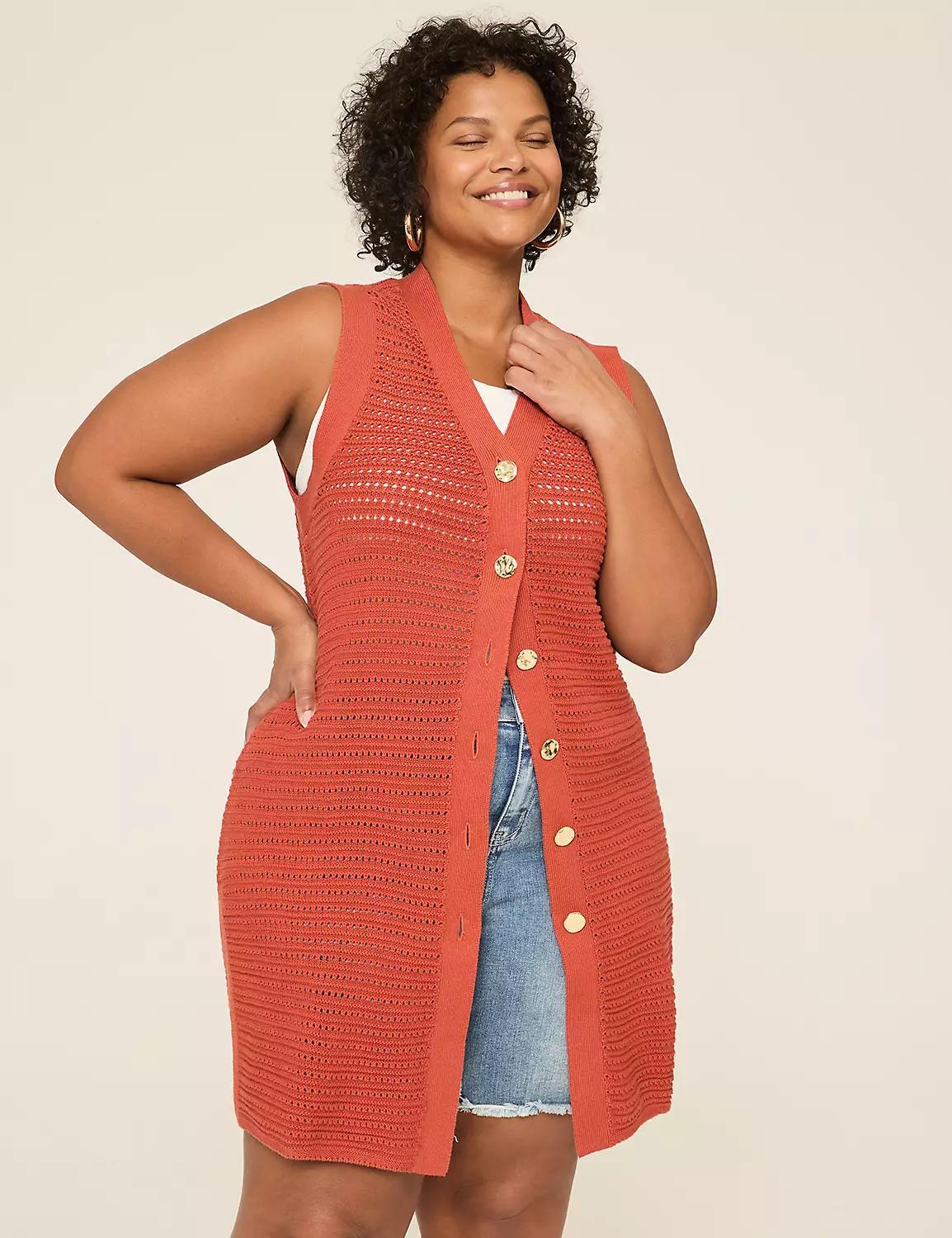 Button-Front Sweater Vest Product Image