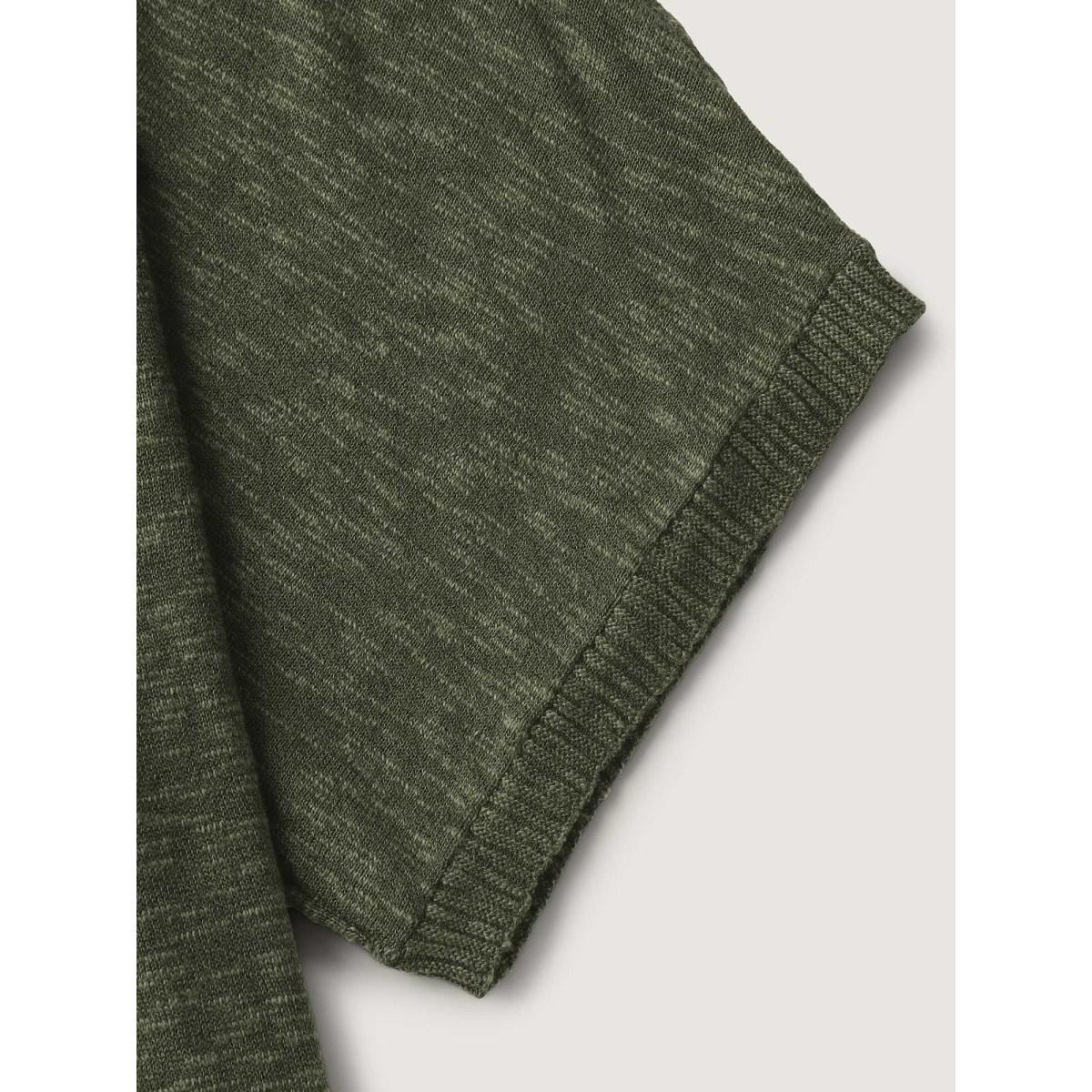 Plus Size Curvy Hem Solid Open-Front Lightweight Cardigan ArmyGreen Women Loose Half Sleeve Everyday-Casual Cardigans BloomChic 14-16/1X Product Image