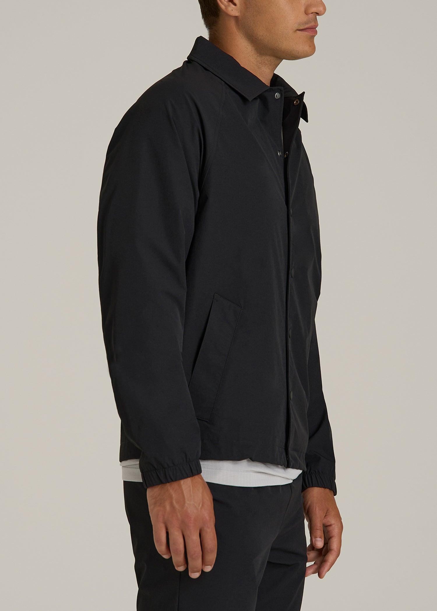 Flex Nylon Coach's Jacket for Tall Men in Black Male Product Image
