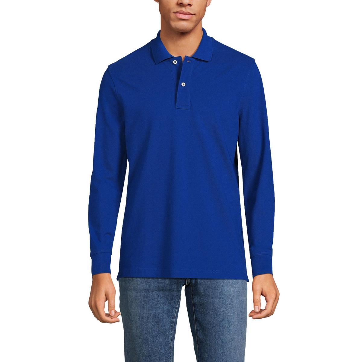 Men's Lands' End Comfort First Mesh Polo, Size: Large, Evening Blue Product Image