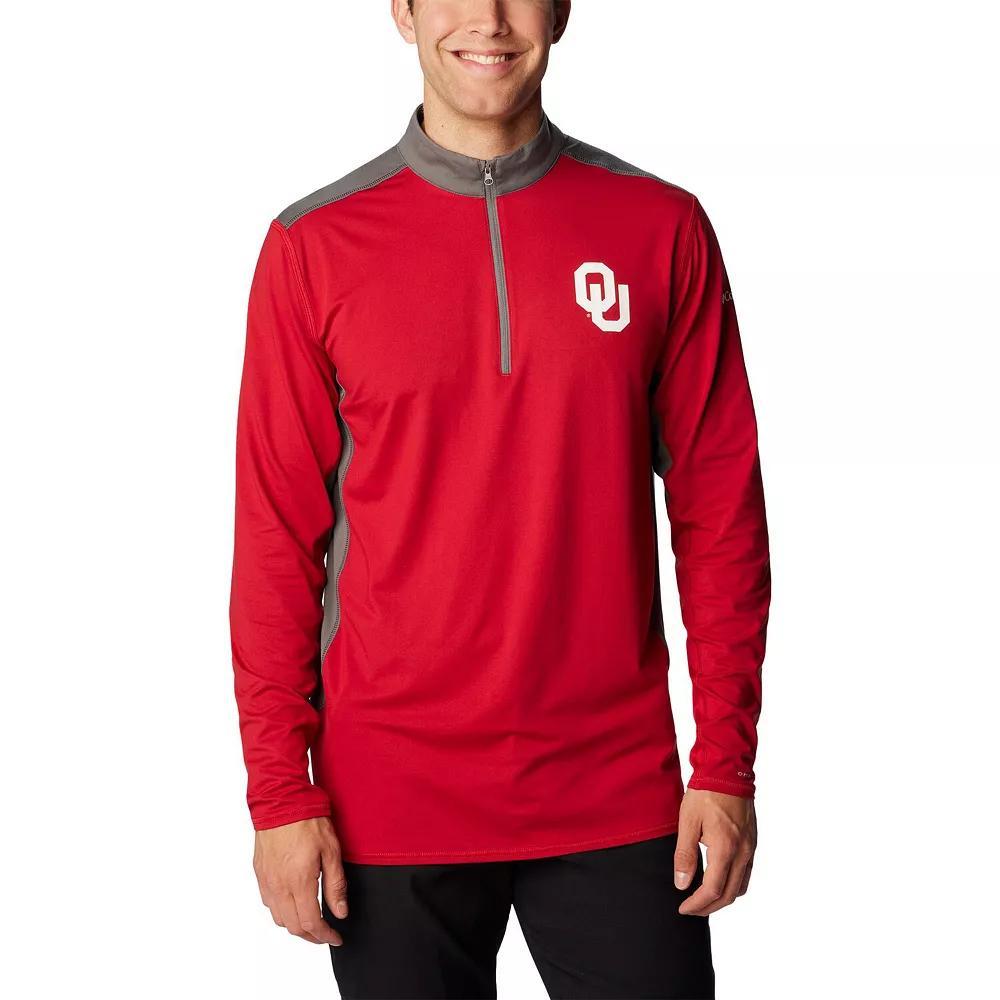 Men's Columbia Crimson Oklahoma Sooners Tech Trail™ Omni-Shade Quarter-Zip Top, Size: 2XL, Red Product Image