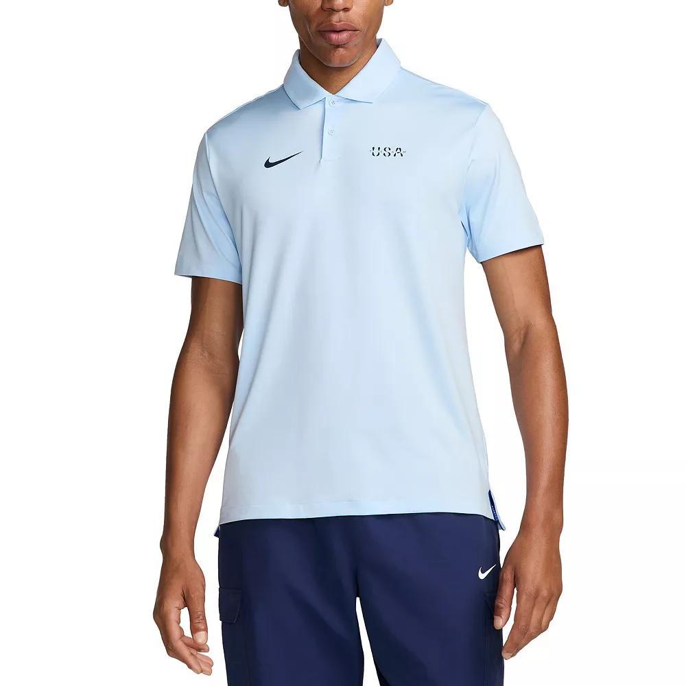 Men's Nike Light Blue Team USA Tour Performance Polo, Size: XS, Usa Light Product Image