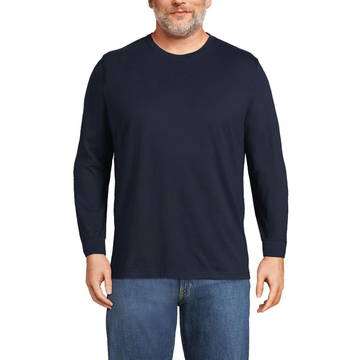 Big & Tall Lands' End Super Tee, Men's, Size: Medium Tall, Black Product Image