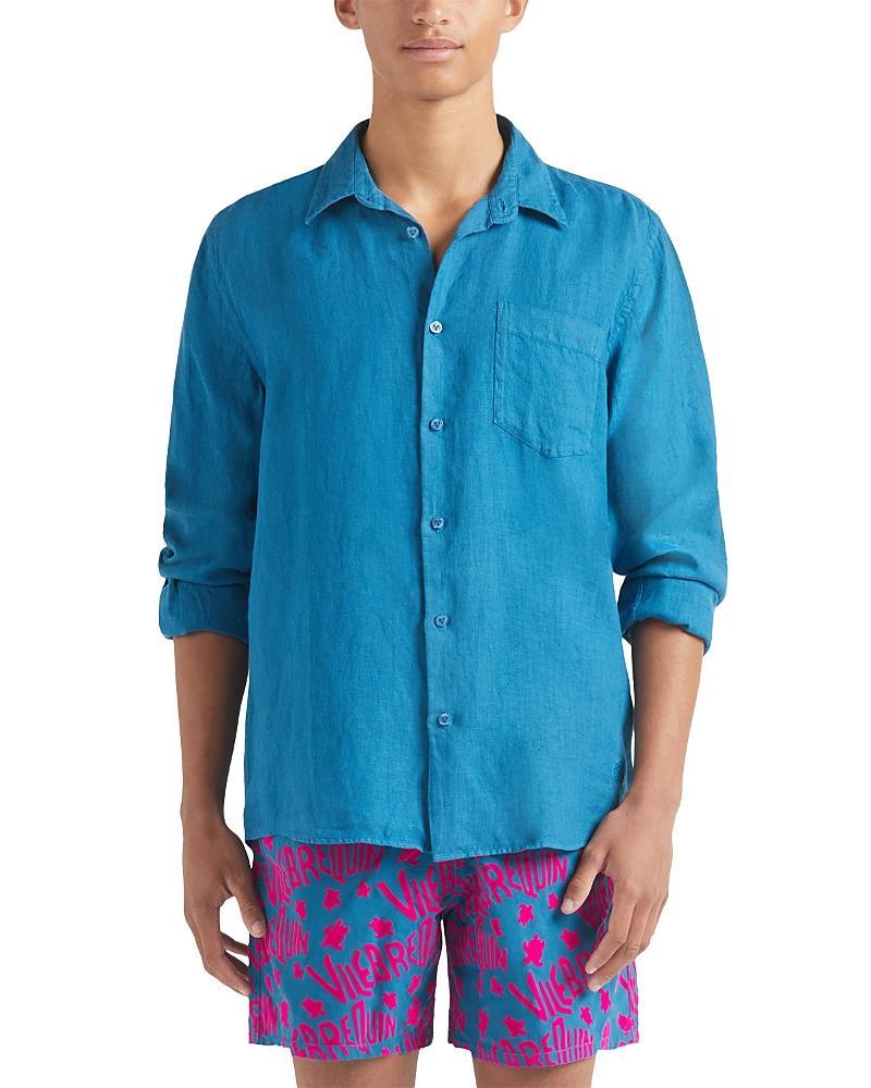 Mens Long-Sleeve Linen Shirt Product Image