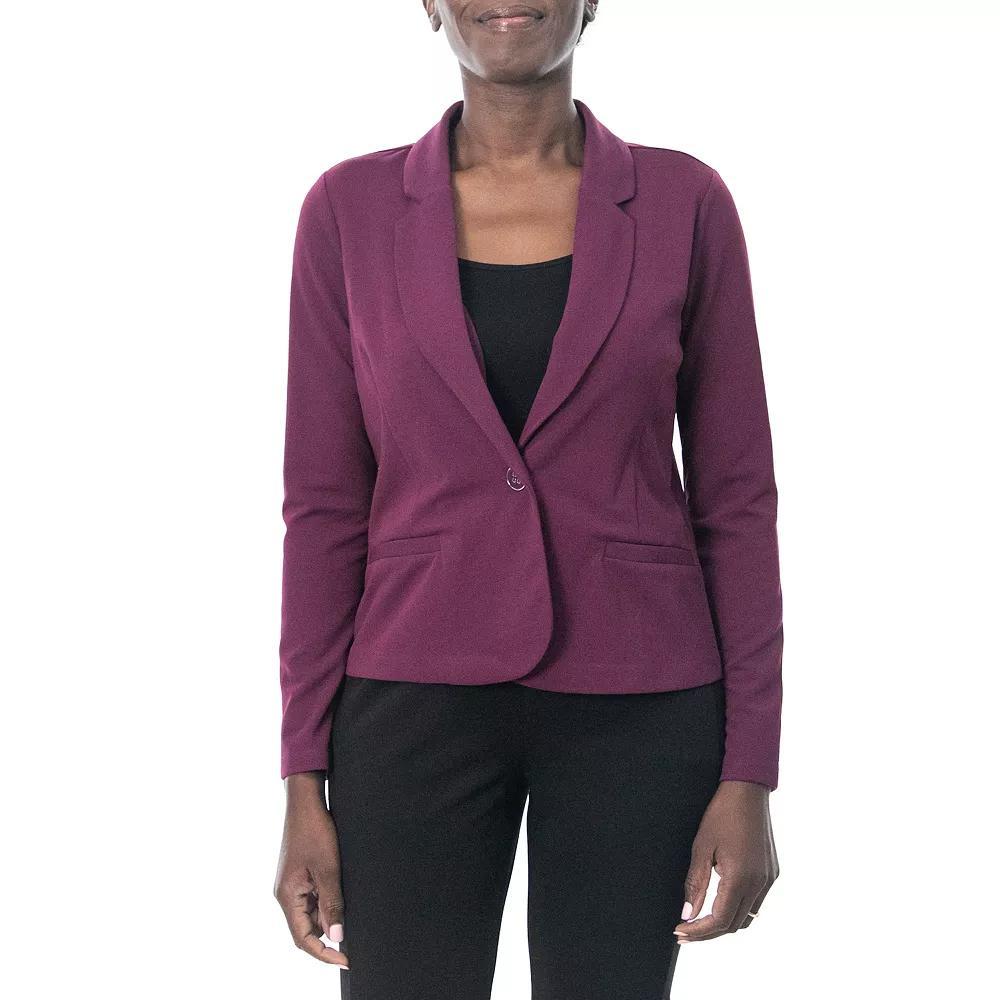Womens Nina Leonard Single Button Cropped Blazer Pink Mist Product Image
