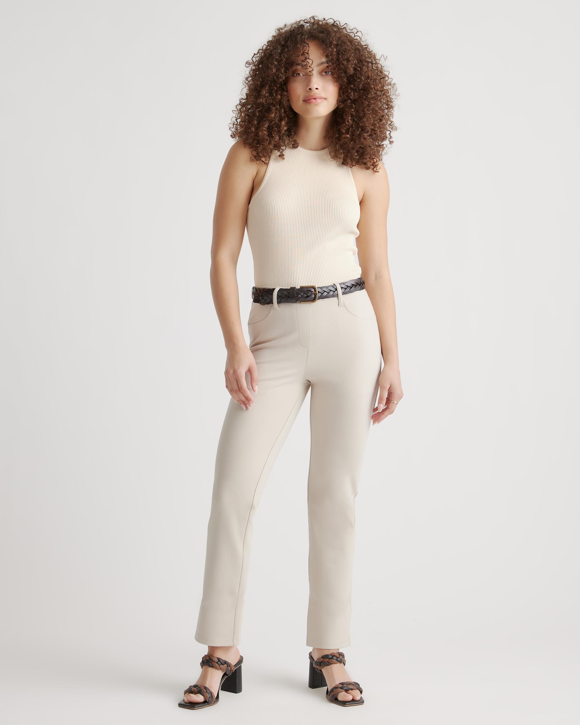 Quince | Women's Ultra-Stretch Ponte Straight Leg 4-Pocket Pants Rayon Product Image