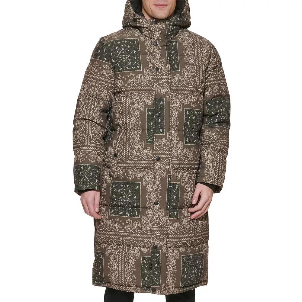 Men's Levi's® Oversized Long Quilted Parka Jacket, Size: Small, Red Bandana Print Product Image