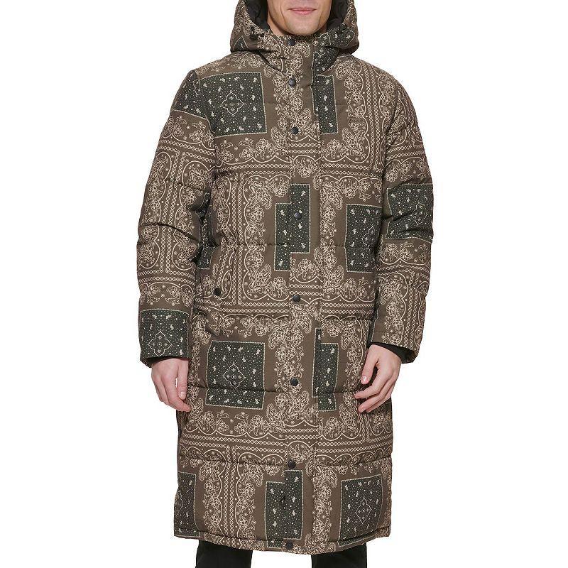 Men's Levi's® Oversized Long Quilted Parka Jacket, Size: Small, Red Bandana Print Product Image
