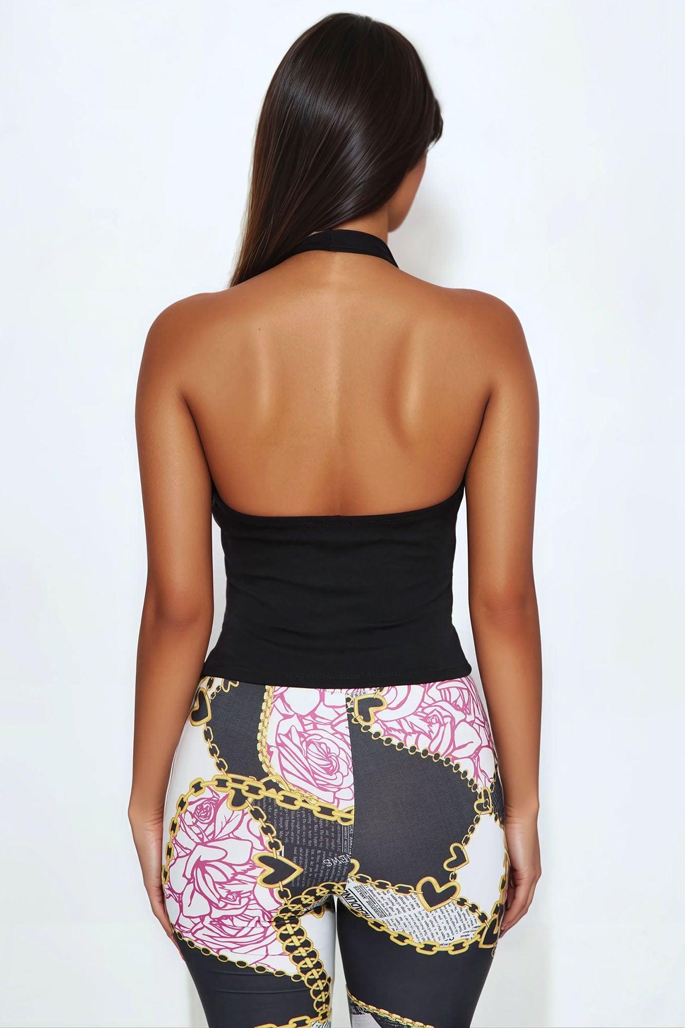 Don't Remind Me Halter Top - Black Product Image