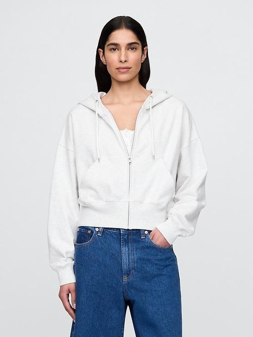 Heavyweight French Terry Oversized Zip Wedge Hoodie Product Image