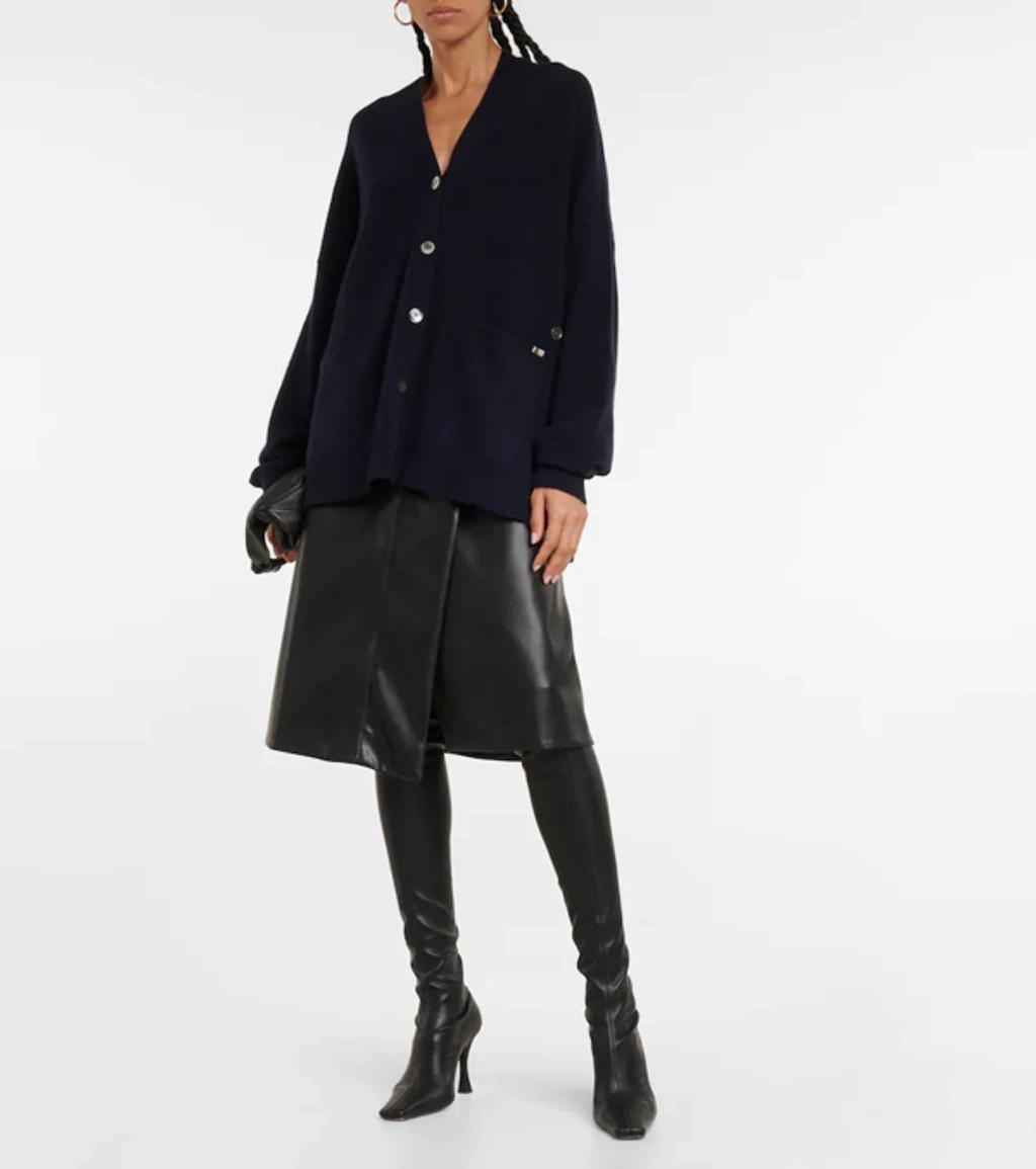EXTREME CASHMERE Tokyo Cashmere Drop Shoulder Ribbed Cardigan In Black Product Image