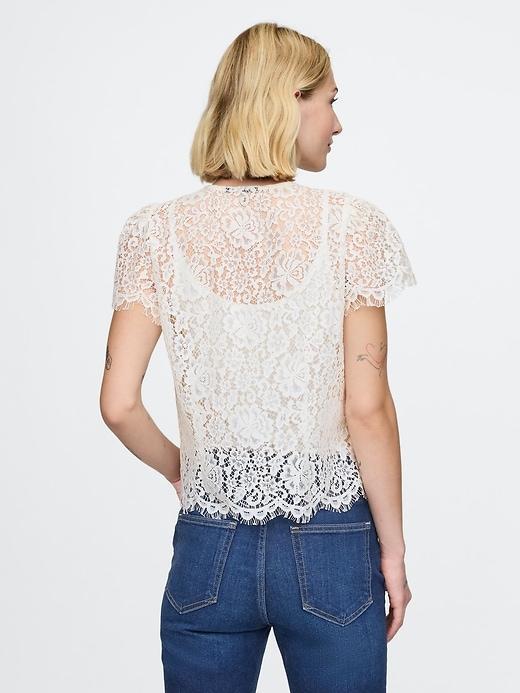 Cap-Sleeve Lace Top Product Image